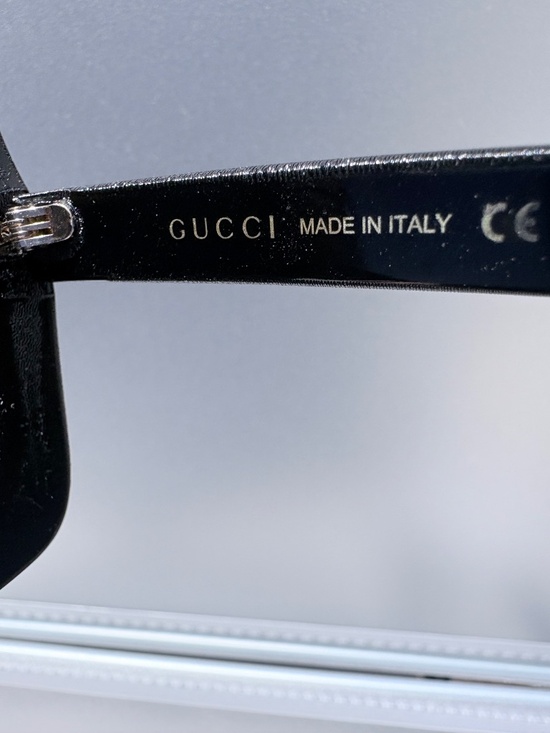 Gucci Rainbow Glitter Black Oversized Square Sunglasses GG0328S